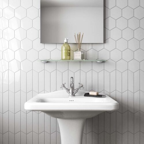 Equipe Chevron Wall White Right 18,6x5,2