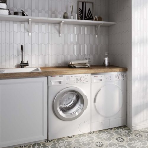 Equipe Chevron Wall White Right 18,6x5,2