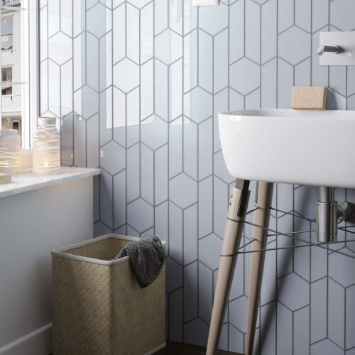 Equipe Chevron Wall White Right 18,6x5,2