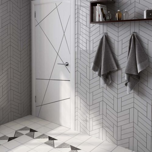Equipe Chevron Wall White Right 18,6x5,2